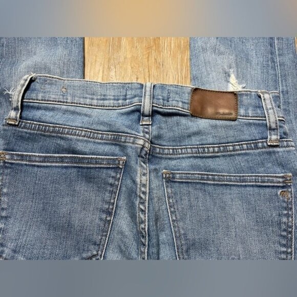 Madewell Jeans 25 High Rise Skinny Distressed Light Medium Wash Denim Ripped Y2K - Picture 11 of 11